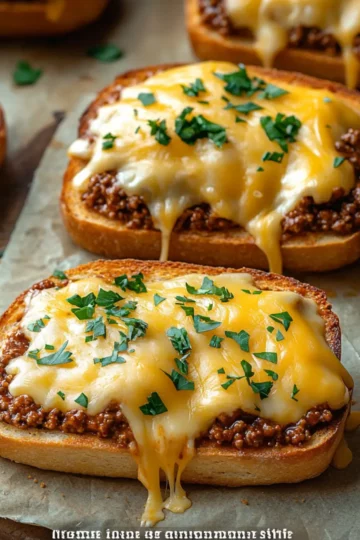 cheesy garlic bread sloppy joe melts