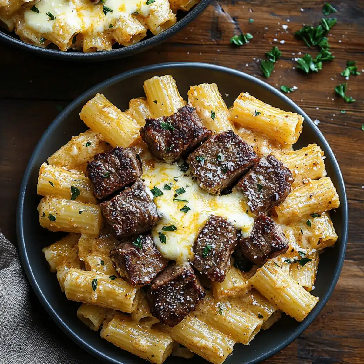 Easy Garlic Butter Steak and Cheesy Rigatoni Recipe - Tasty Meat